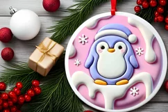 Round Christmas Ornament Sublimation|Clipart Product Image 1