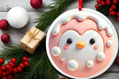 Round Christmas Ornament Sublimation|Clipart Product Image 1