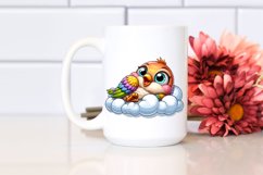 Colorful Baby Finch Napping | Sublimation | Clipart Product Image 2