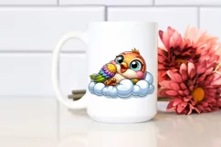 Colorful Baby Finch Napping | Sublimation | Clipart Product Image 2