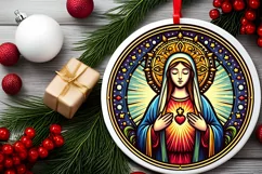 Round Christmas Ornament Sublimation|Clipart Product Image 2