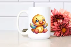 Vibrant Watercolor Plush Duck | Sublimation Clipart Product Image 2