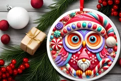 Round Christmas Ornament Sublimation|Clipart Product Image 2