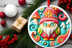 Round Christmas Ornament Sublimation|Clipart Product Image 2