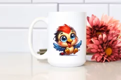 Colorful Baby Woodpecker Smiling | Sublimation | Clipart Product Image 2