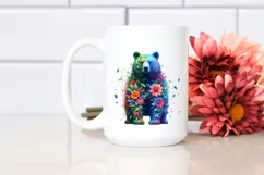 Abstract Vibrant Watercolor Bear PNG Product Image 2