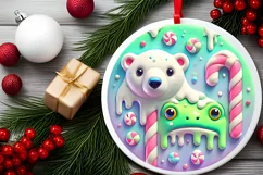 Round Christmas Ornament Sublimation|Clipart Product Image 1