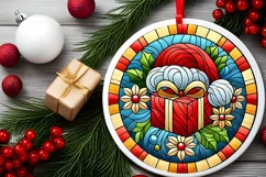 Round Christmas Ornament Sublimation|Clipart Product Image 1