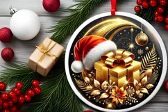 Round Christmas Ornament Sublimation|Clipart Product Image 1