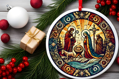 Round Christmass Ornament PNG Product Image 2