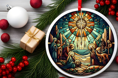 Round Christmass Ornament PNG Product Image 2