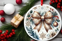 Round Christmas Ornament Sublimation|Clipart Product Image 1