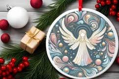 Round Christmas Ornament Sublimation|Clipart Product Image 1
