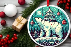 Round Christmas Ornament Sublimation|Clipart Product Image 1