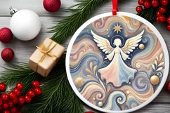 Round Christmas Ornament Sublimation|Clipart Product Image 1