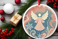 Round Christmas Ornament Sublimation|Clipart Product Image 1