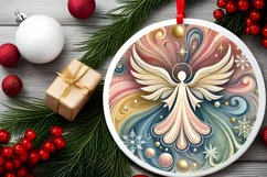 Round Christmas Ornament Sublimation|Clipart Product Image 1