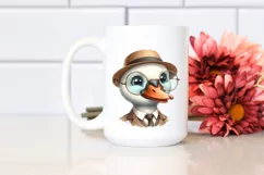 Funny Cute Swan Portrait Retro Clipart Product Image 2