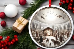 Round Christmas Ornament Sublimation|Clipart Product Image 2