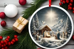 Round Christmas Ornament Sublimation|Clipart Product Image 2