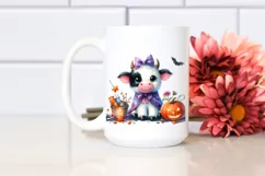 Simple Vibrant Baby Cow Halloween Drawing Sublimation Product Image 2