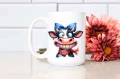Cow Sublimation Clipart Crazy Funny Cow Portrait Product Image 2