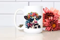 Proud Cow with Flower Crown, Transparent PNG Product Image 2