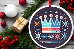 Round Christmas Ornament Sublimation|Clipart Product Image 1