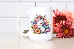 Watercolor Pastel Cute Baby Unicorn Hugging | Sublimation | Product Image 2