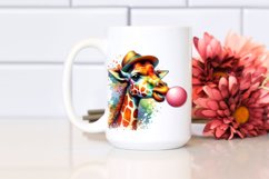 Quirky Giraffe Chewing Gum Watercolor Product Image 2