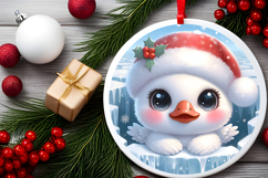 Round Christmass Ornament PNG Product Image 2