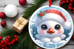 Round Christmas Ornament Sublimation|Clipart Product Image 2