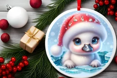 Round Christmas Ornament Sublimation|Clipart Product Image 2