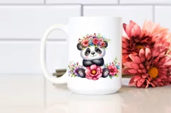 Cartoon-Style Panda with Flower Crown PNG Product Image 2