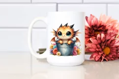 Watercolor Baby Dragon with Big Eyes Product Image 2