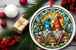 Round Christmas Ornament Sublimation|Clipart Product Image 1