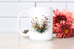 Watercolor Wild Colorful Flowers Horizontal Frame | Product Image 2