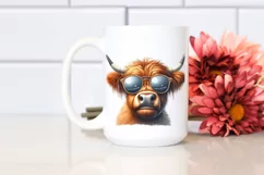 Cow Sublimation Clipart Highland Cow Portrait Product Image 2