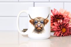 Cow Sublimation Clipart Highland Cow Portrait Product Image 2