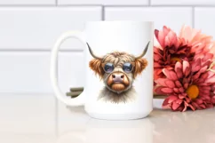 Cow Sublimation Clipart Highland Cow Portrait Product Image 2