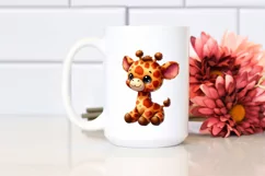 Vibrant Giraffe Watercolor | Sublimation | Clipart Product Image 2