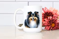 Shetland Sheepdog Big Eyes Watercolor Splash Product Image 2