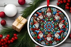 Round Christmas Ornament Sublimation|Clipart Product Image 1