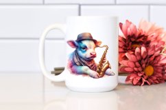 Colorful Baby Cow in Jazz Club PNG Product Image 2