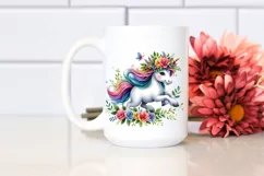 Unicorn with Floral Wreath, Style PNG Product Image 2