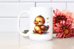 Vibrant Sewed Smiling Cute Duck | Sublimation | Clipart Product Image 2