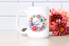 Colorful Baby Seal Sleeping in Flower | Clipart Product Image 2