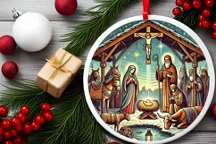 Round Christmas Ornament Sublimation|Clipart Product Image 1