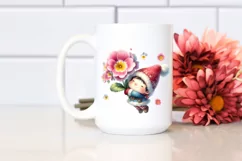 Watercolor Gnome Primrose | Sublimation | Clipart Product Image 2