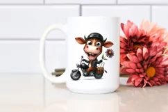 Excited Brown Cow Skinny Body | Clipart Product Image 2